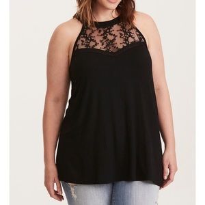 Torrid Super Soft Lace Insert High Neck Tank